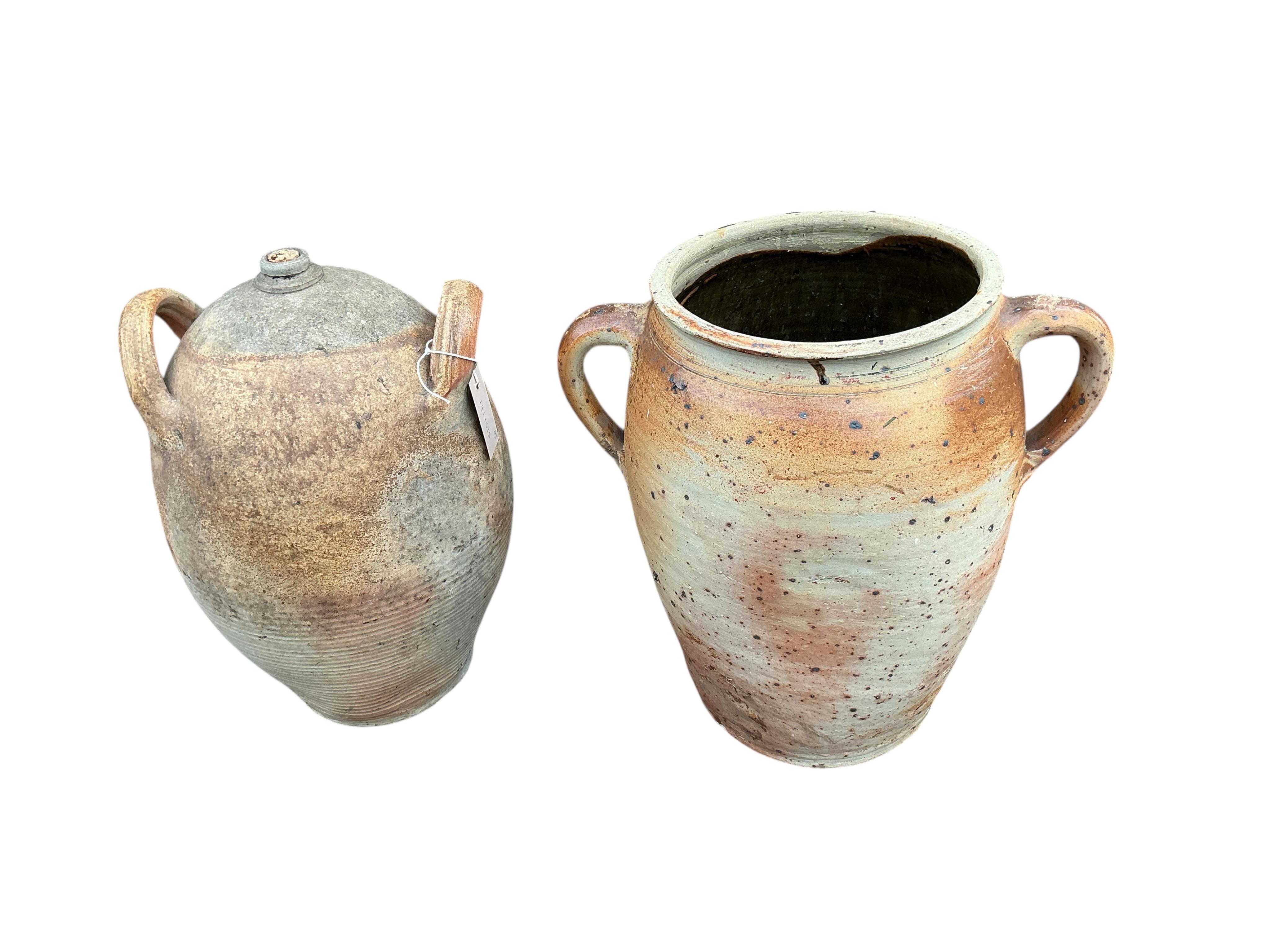 Eight assorted earthenware vessels, largest height 40cm